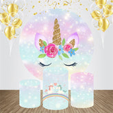 Mehrfarbig Bokeh Einhorn Runden Geburtstag Hintergrund Bausatz